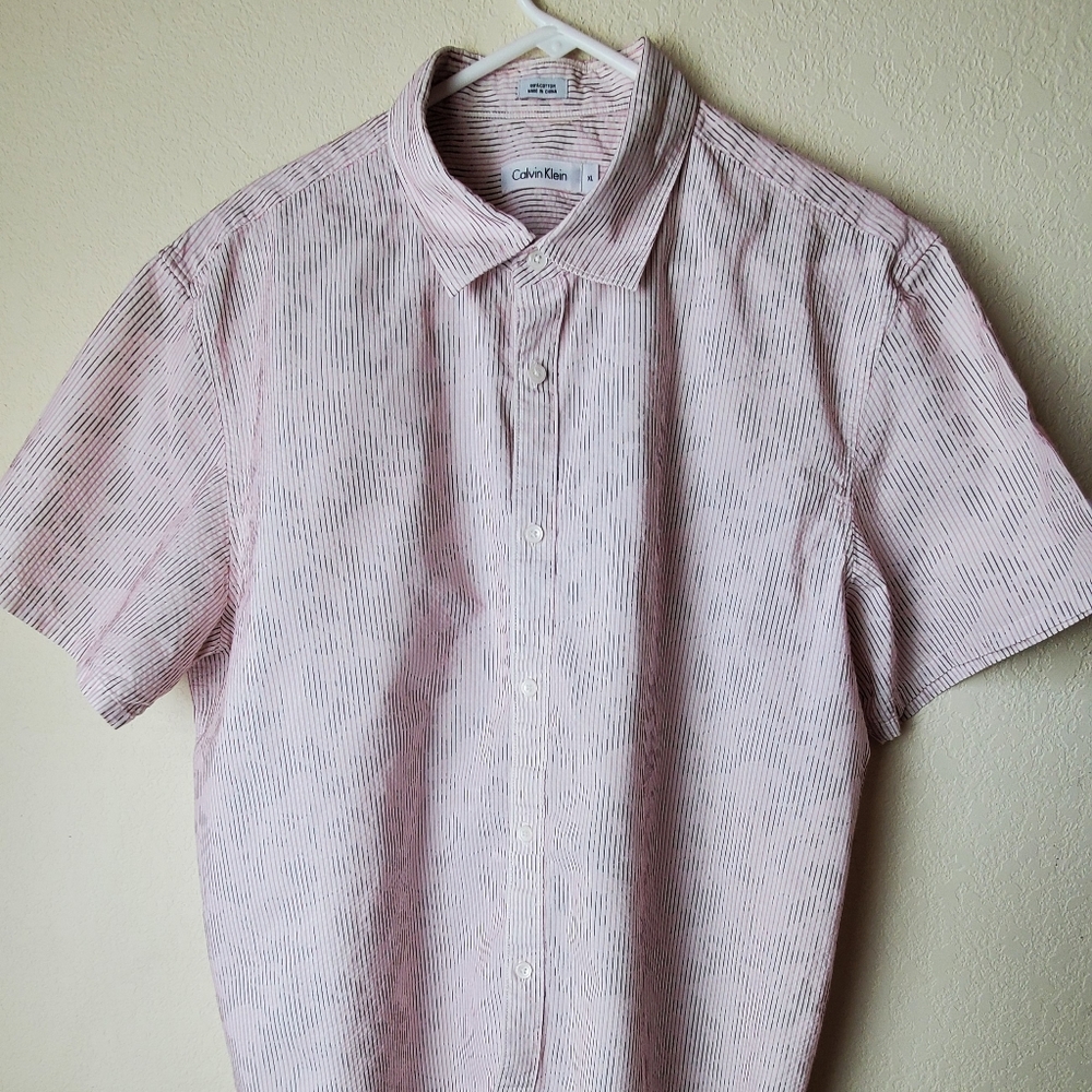 Calvin Klein Pink Striped Button Down Shirt
